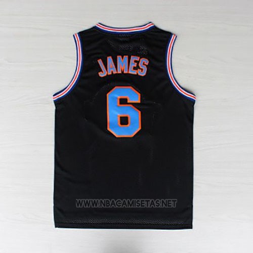 Camiseta Tune Squad Lebron James NO 6 Negro